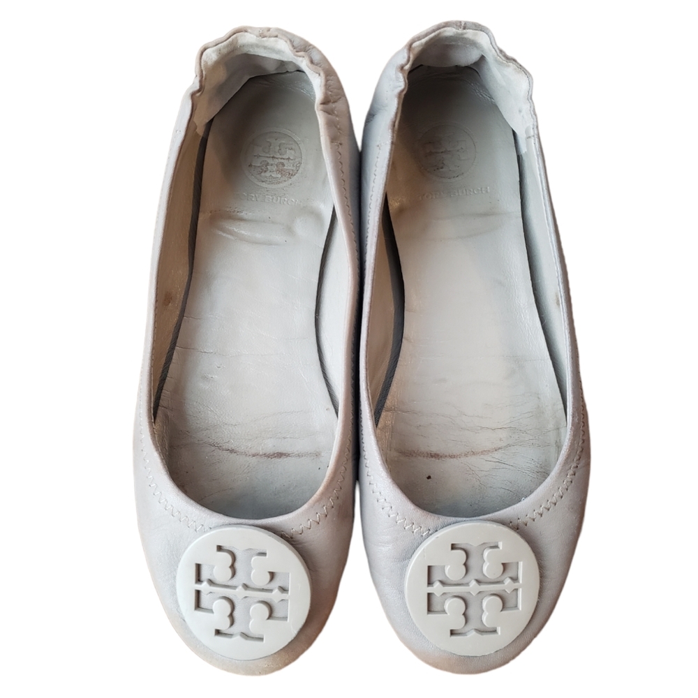 Tory Burch Minnie leather neutral flats 6